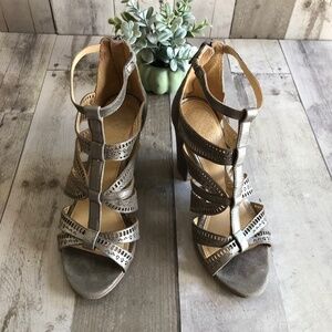Vince Camuto Pewter Heel Sandals Size 6